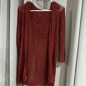 Women's Rust Open-Knit Sweater